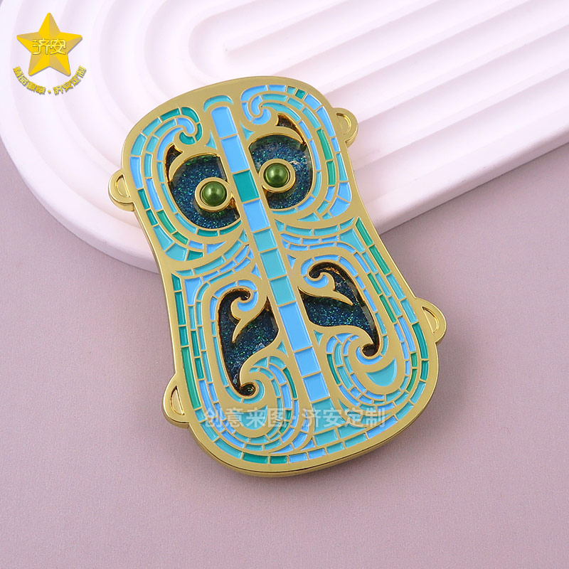 兽面纹铜牌饰流沙冰箱贴定制,博物馆文物文创周边旅游纪念品