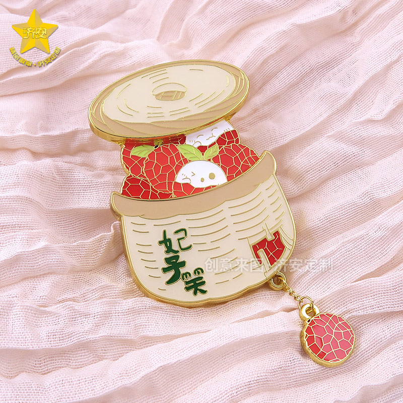 一筐荔枝妃子笑抽拉冰箱贴定制工厂,网红冰箱贴来图定制文创礼品