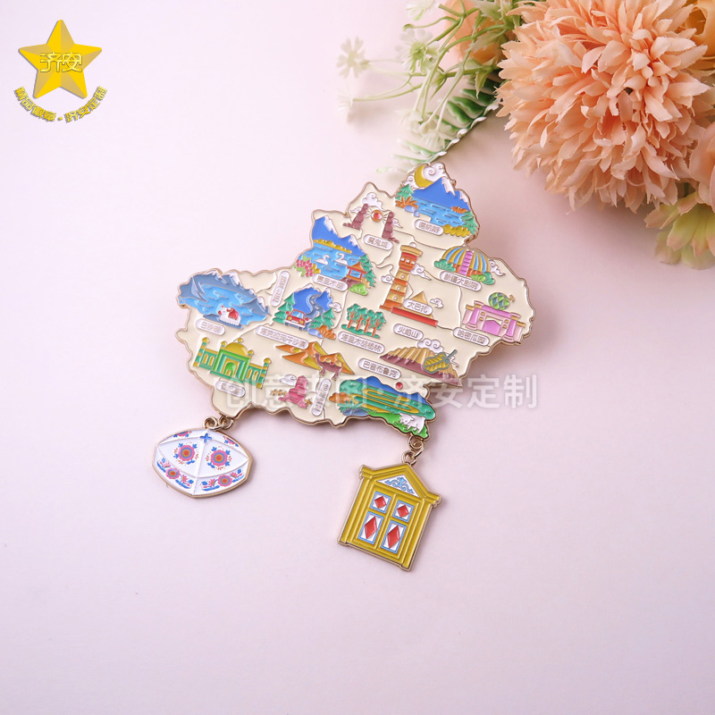 新疆地图旅游冰箱贴定制厂家，帮你把壮美边疆带回家