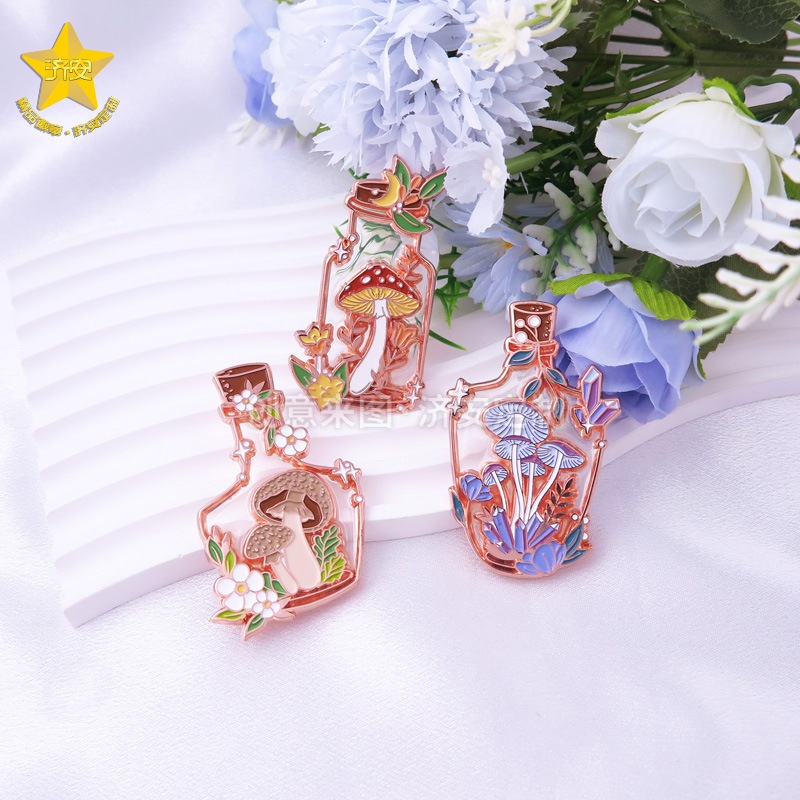 金属透明漆工艺漂流瓶徽章定制