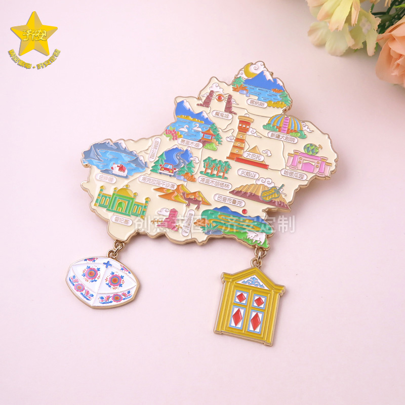 新疆地图旅游冰箱贴定制厂家