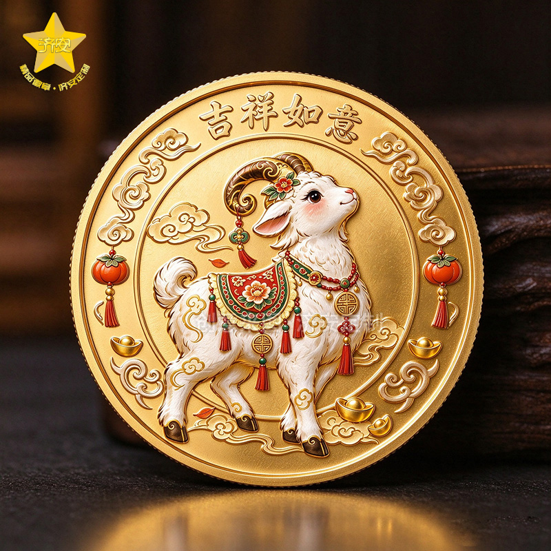 2027羊年纪念币定制生肖纪念章企业文创礼品